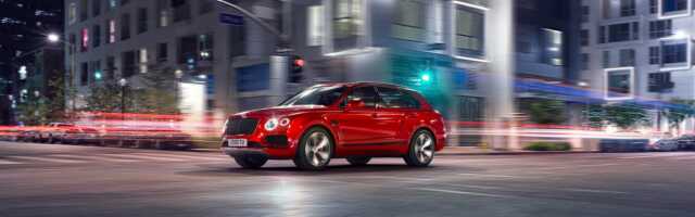 Bentley SUV driving at night