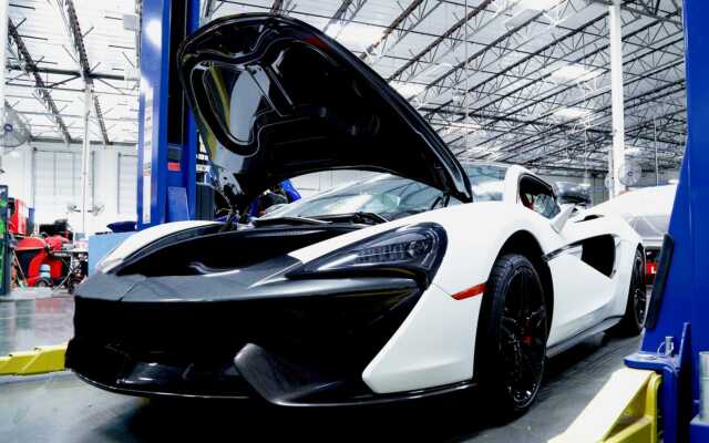 white McLaren in service