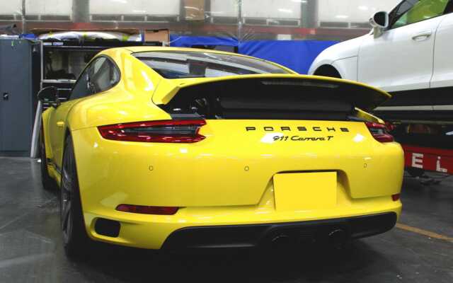 Porsche 911 in service garage