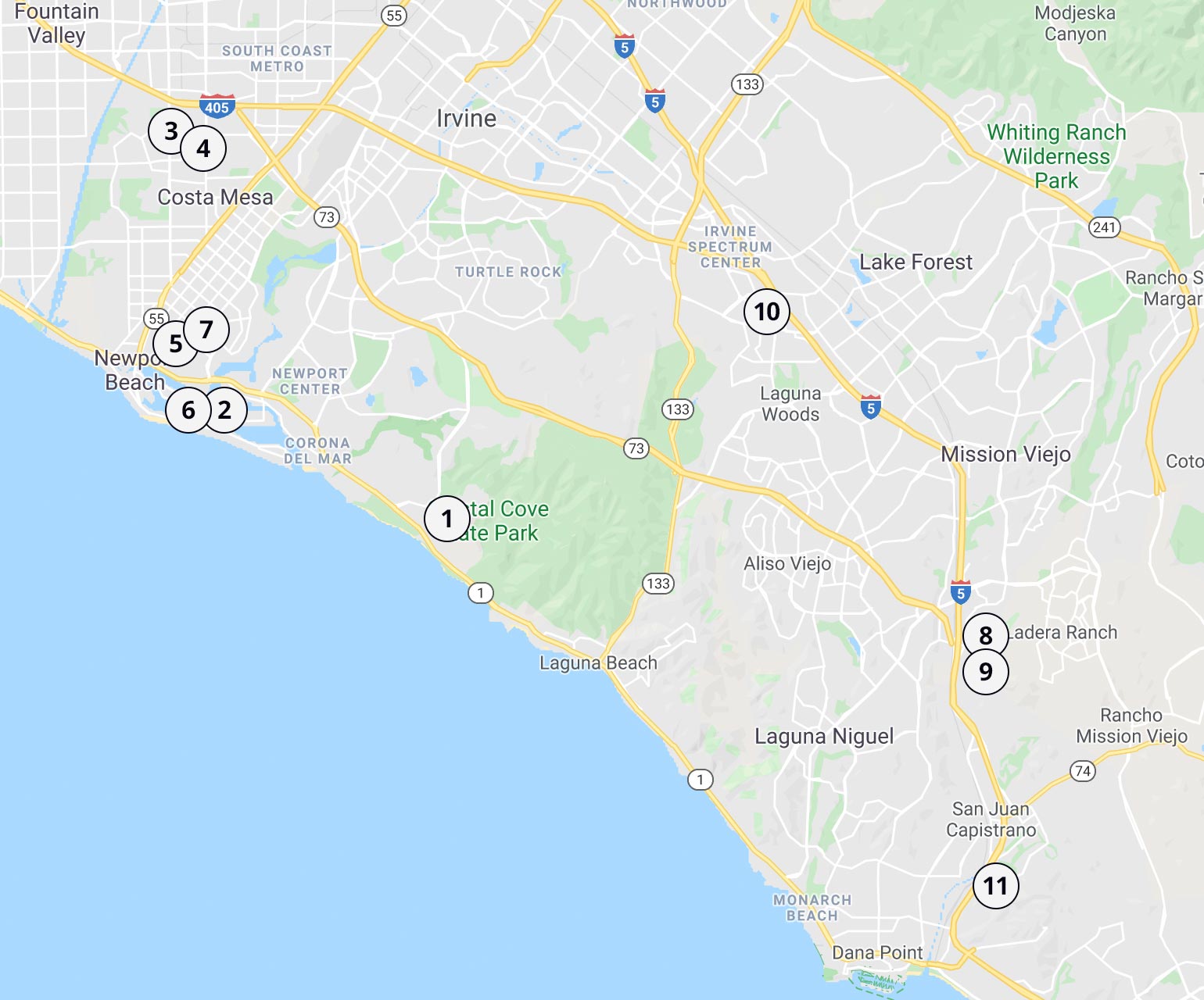 map of associated dealerships
